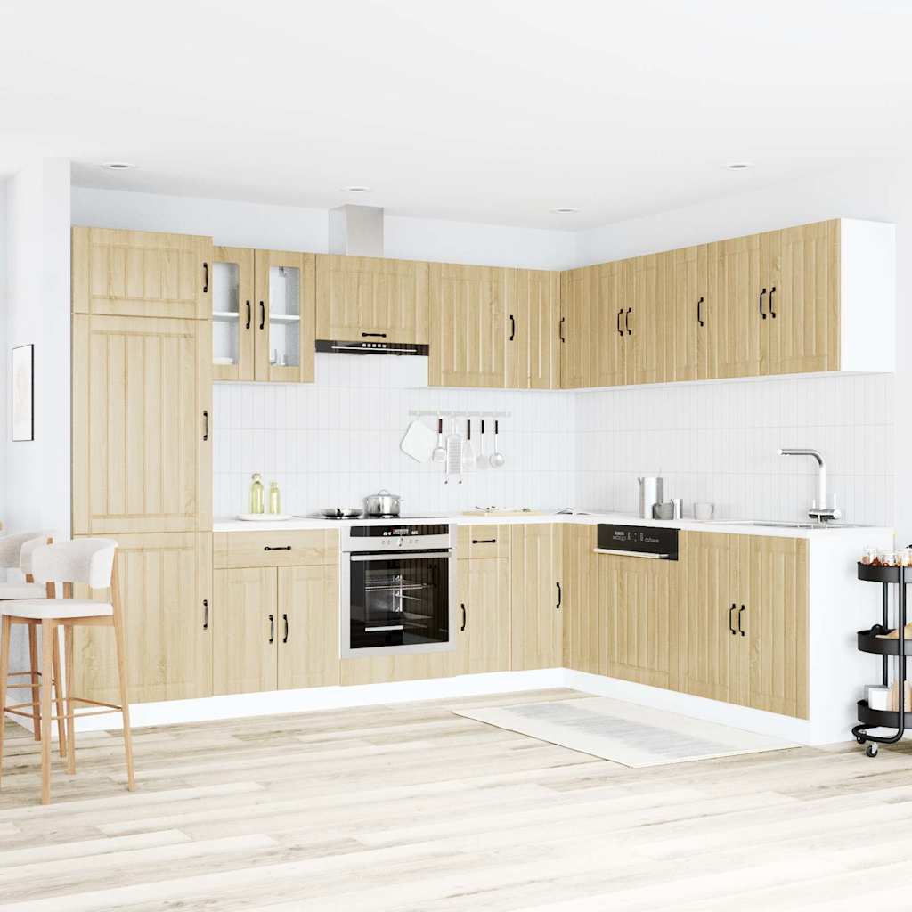 14-piece kitchen cabinet set Lucca Sonoma oak wood-based material