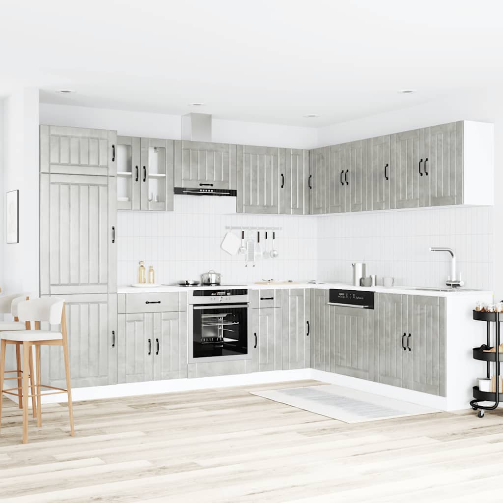 14-piece kitchen cabinet set Lucca concrete grey wood-based panel