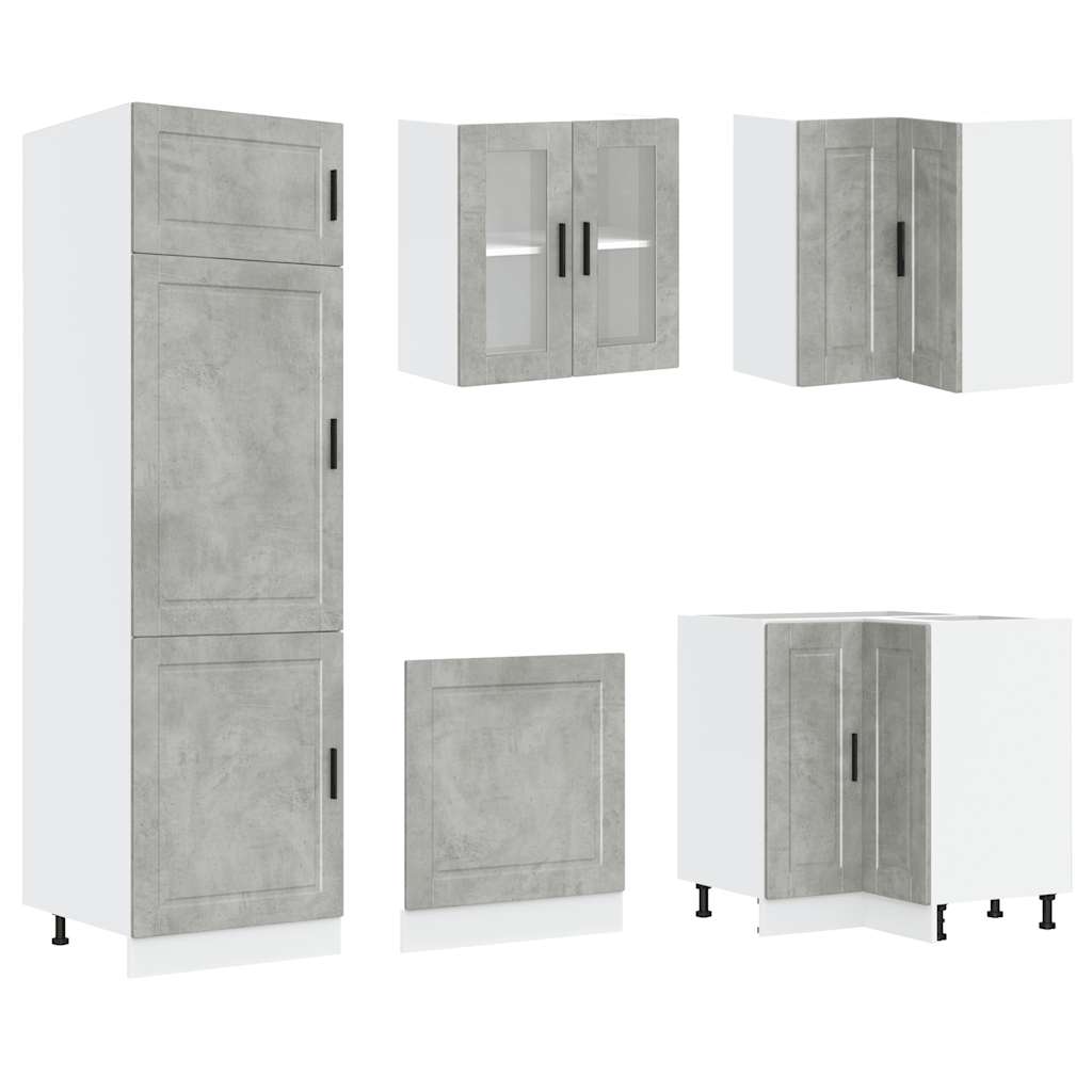 14-piece kitchen cabinet set Porto concrete grey wood-based panel