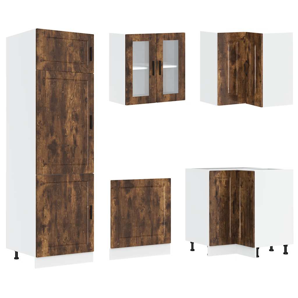 14-piece kitchen cabinet set Porto smoked oak wood material