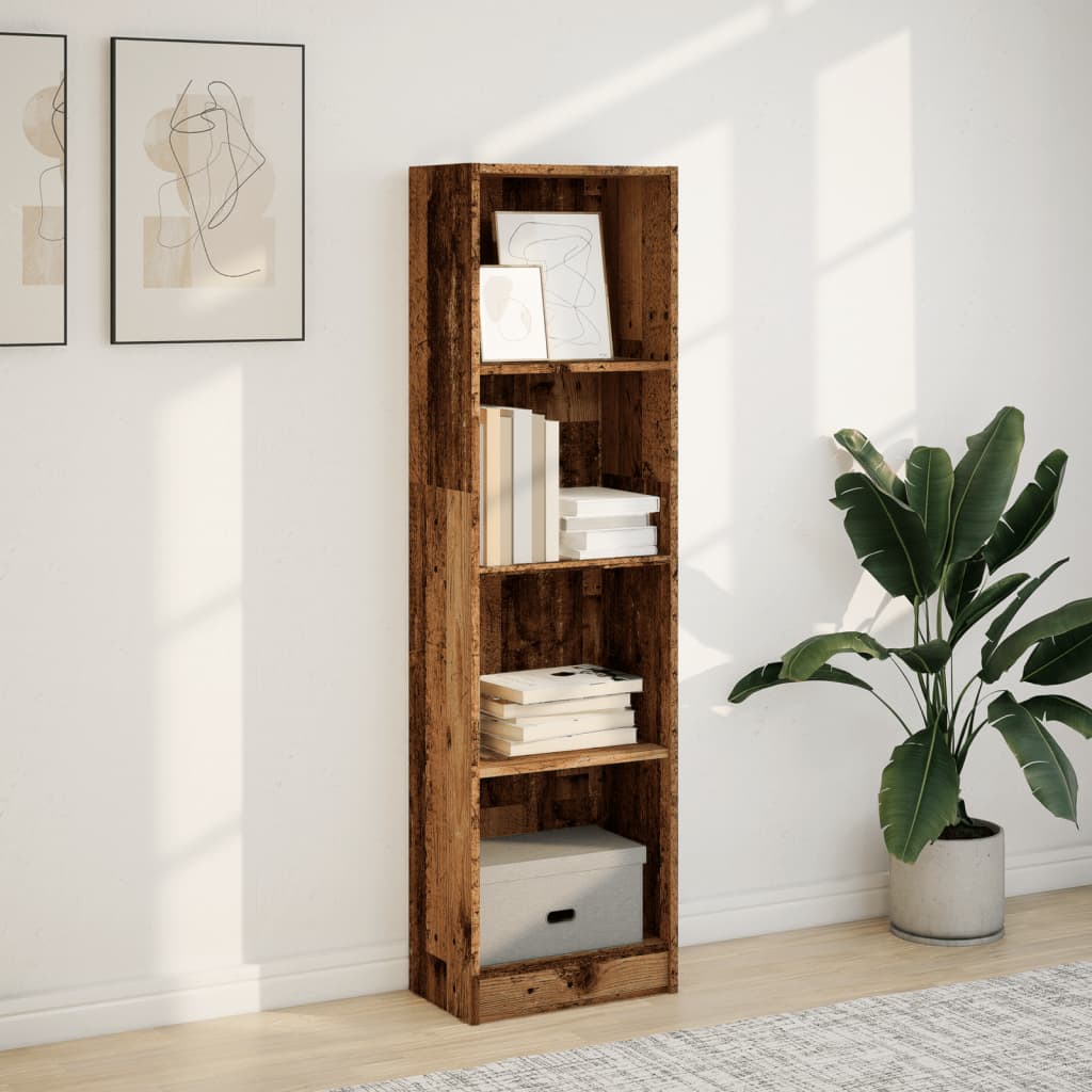 Bookshelf old wood look 40x24x143 cm wood material