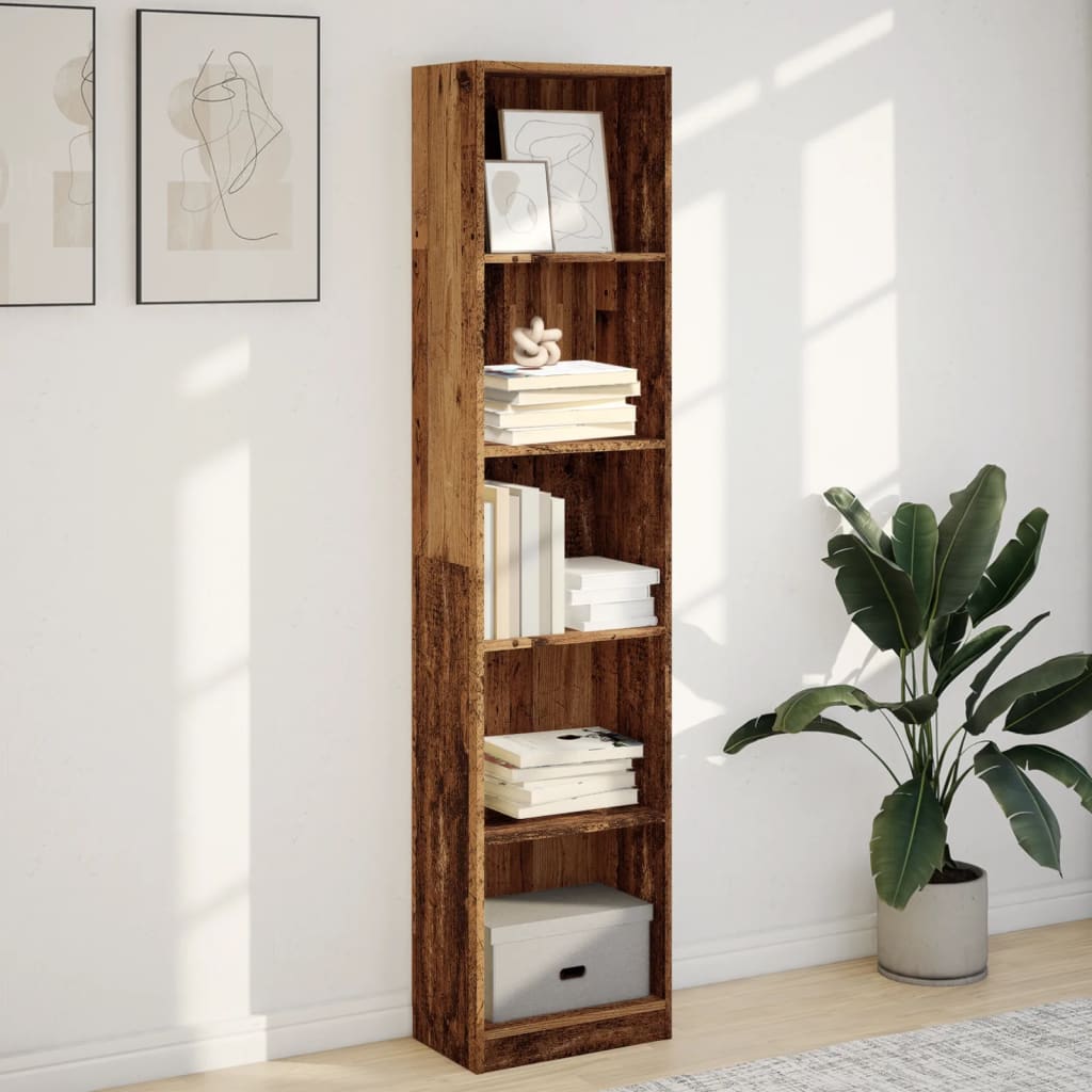 Bookshelf old wood look 40x24x176 cm wood material