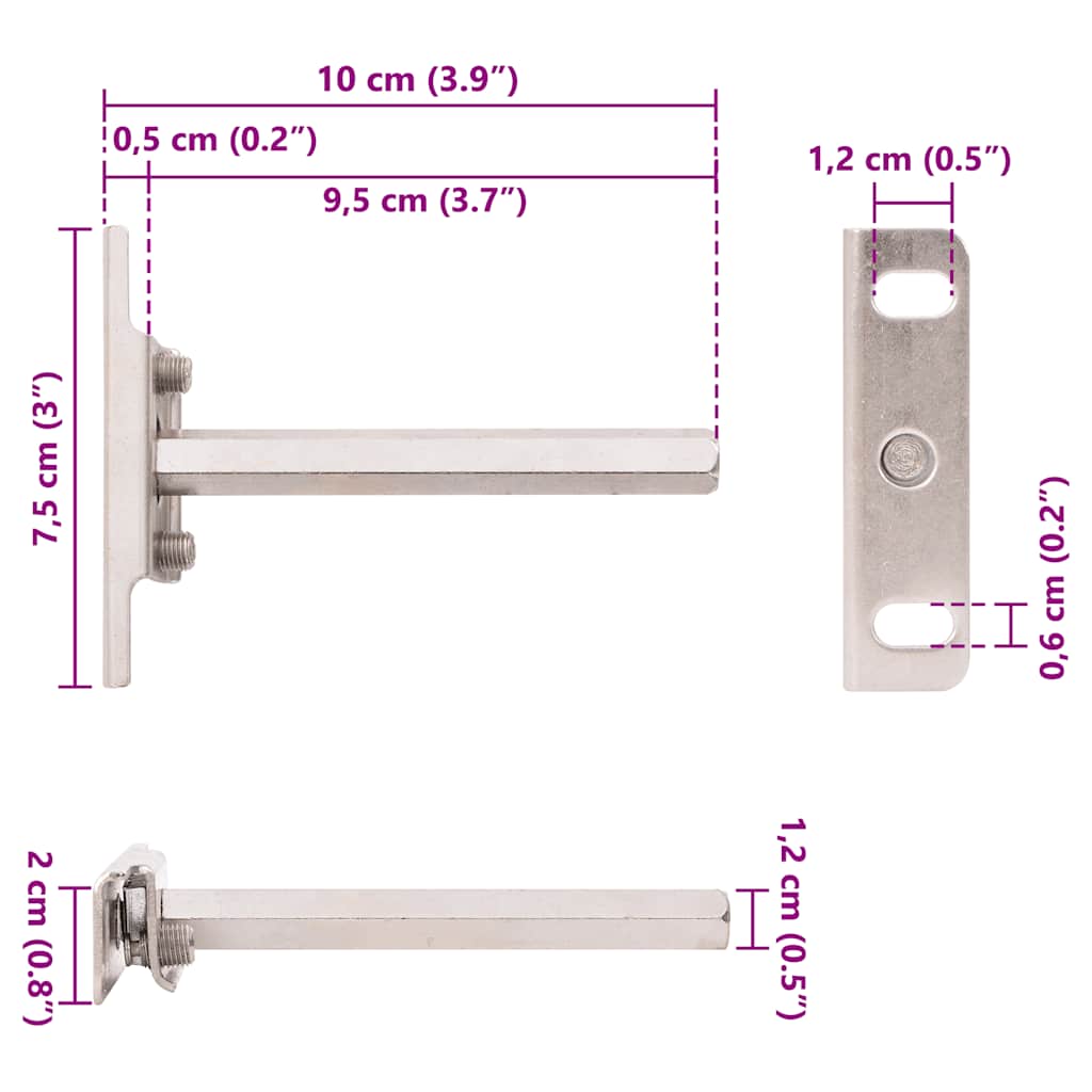 Supports d'étagères flottants, 12 pièces, invisibles, Ø 12 x 100 mm
