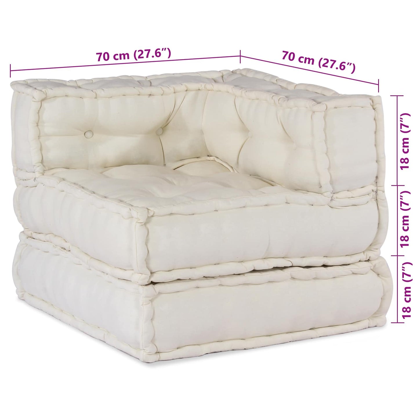 Modulare Sofagarnitur 3 pcs Creme Stoff