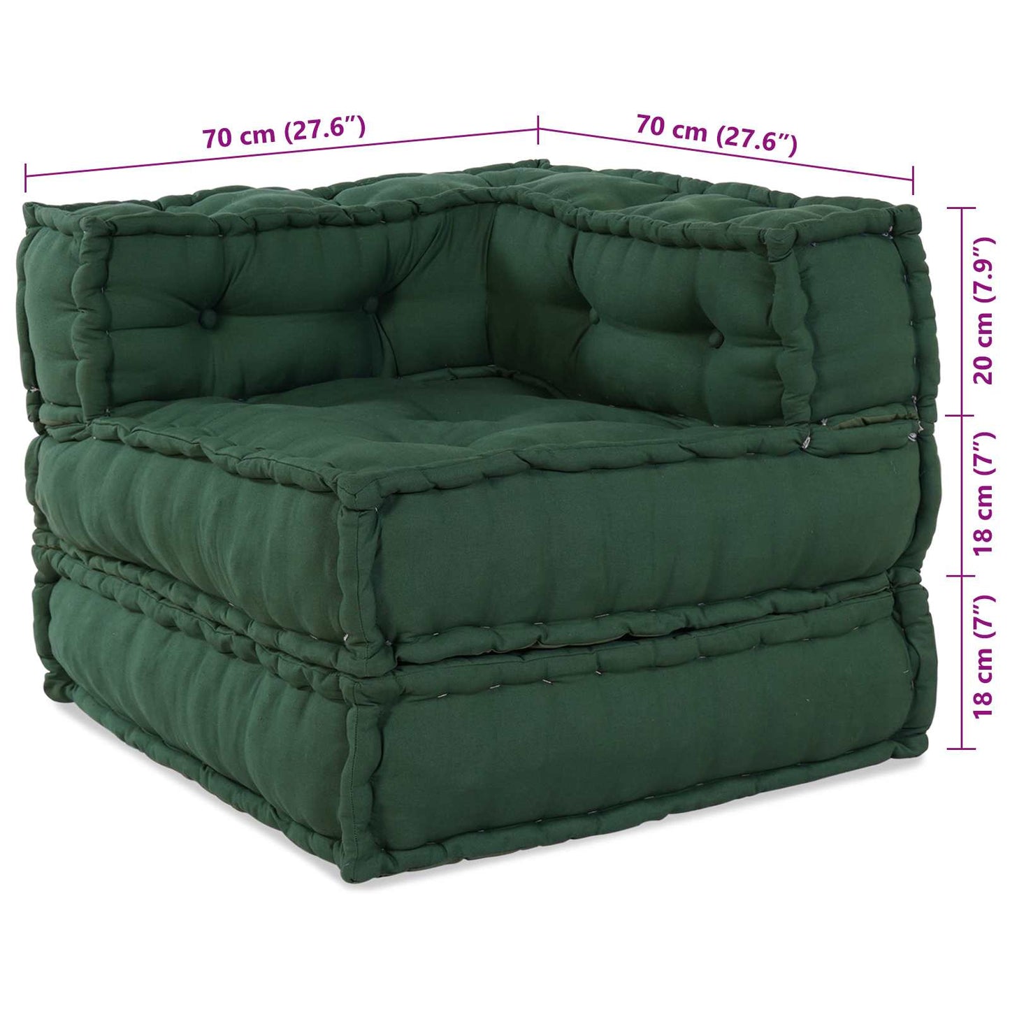 Modulare Sofagarnitur 2 pcs Grün 140 x 70 x 56 cm Stoff