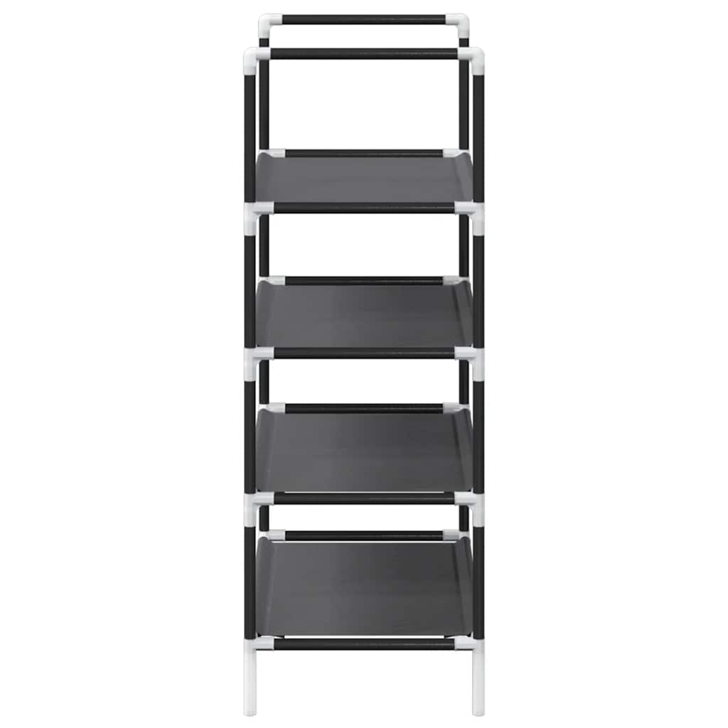 Étagère à chaussures 4 niveaux noire 44x28x77 cm tissu non tissé