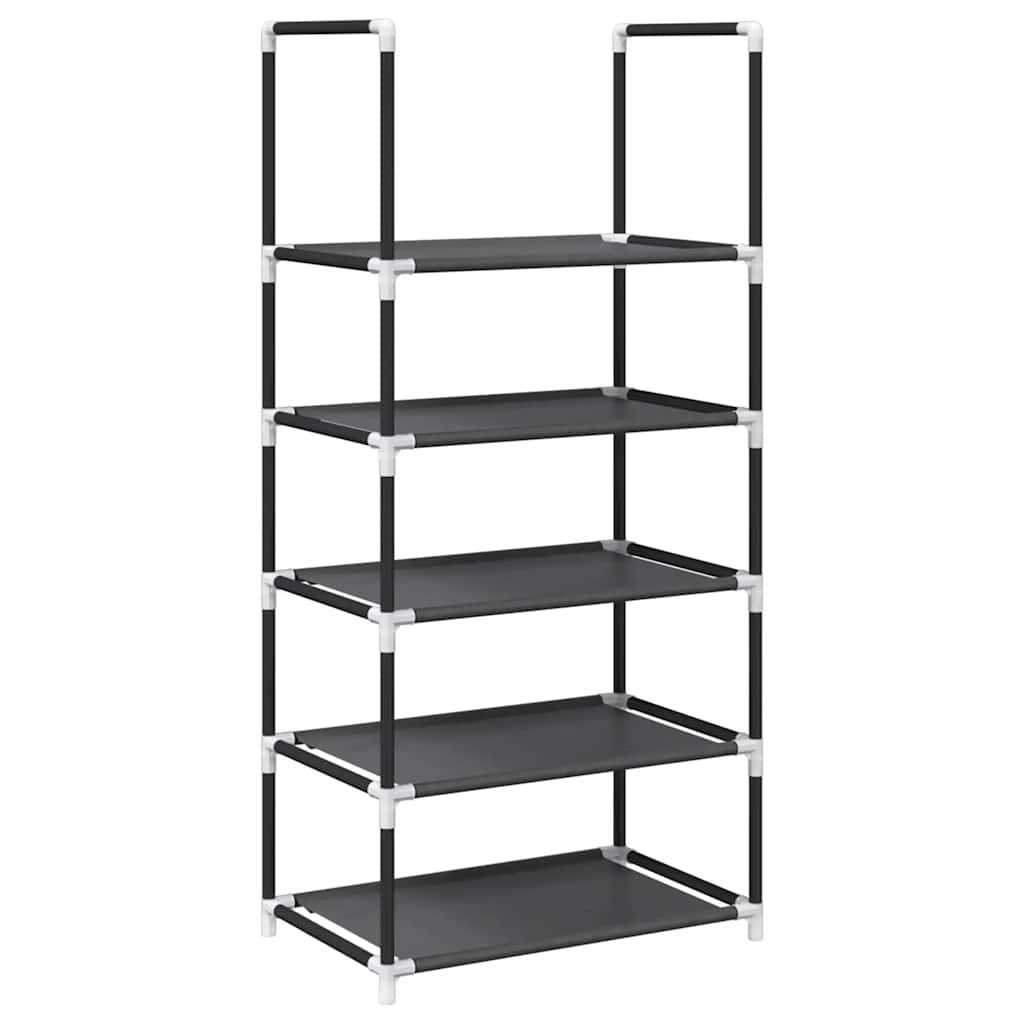 Étagère à chaussures 5 niveaux noire 44x28x94 cm tissu non tissé