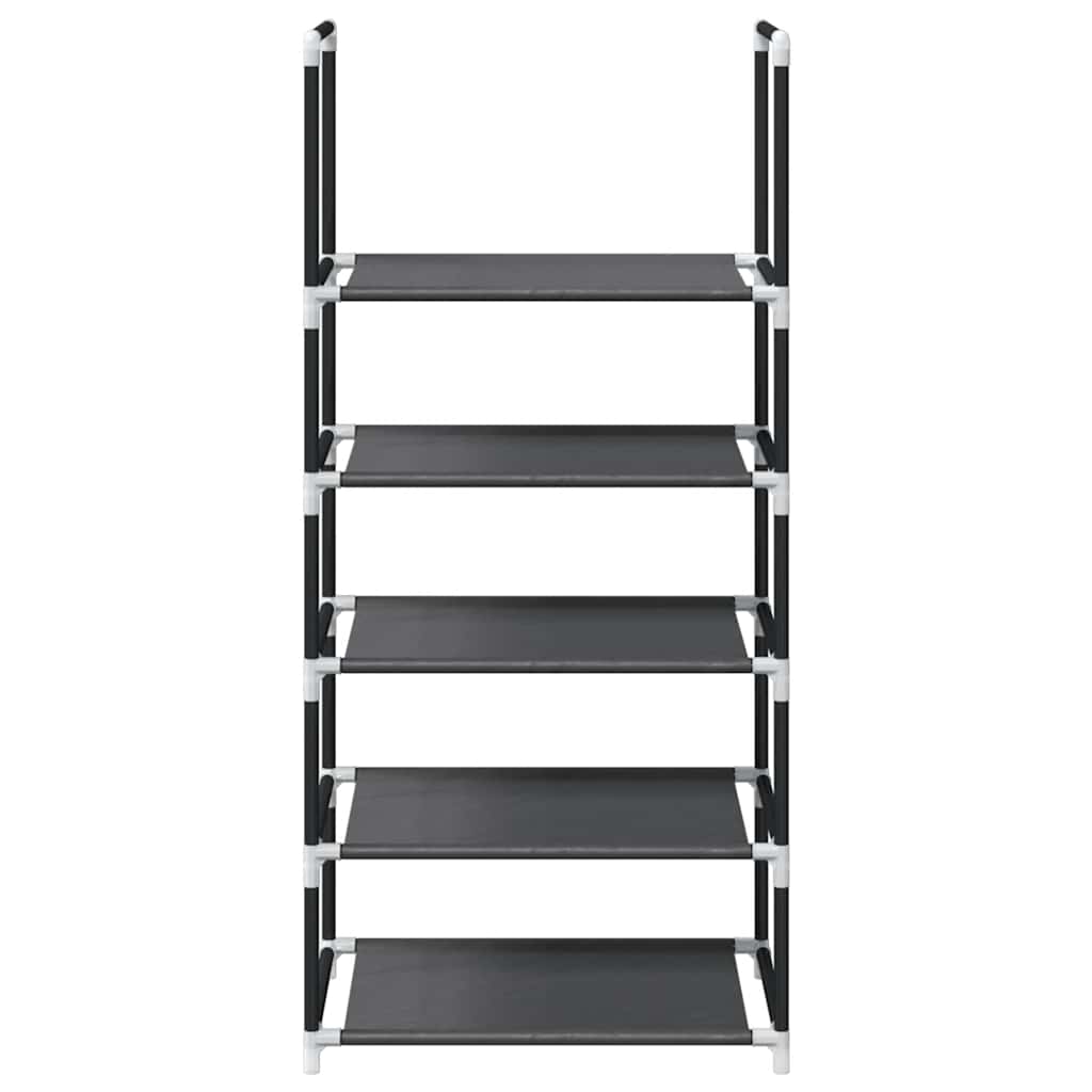 Étagère à chaussures 5 niveaux noire 44x28x94 cm tissu non tissé
