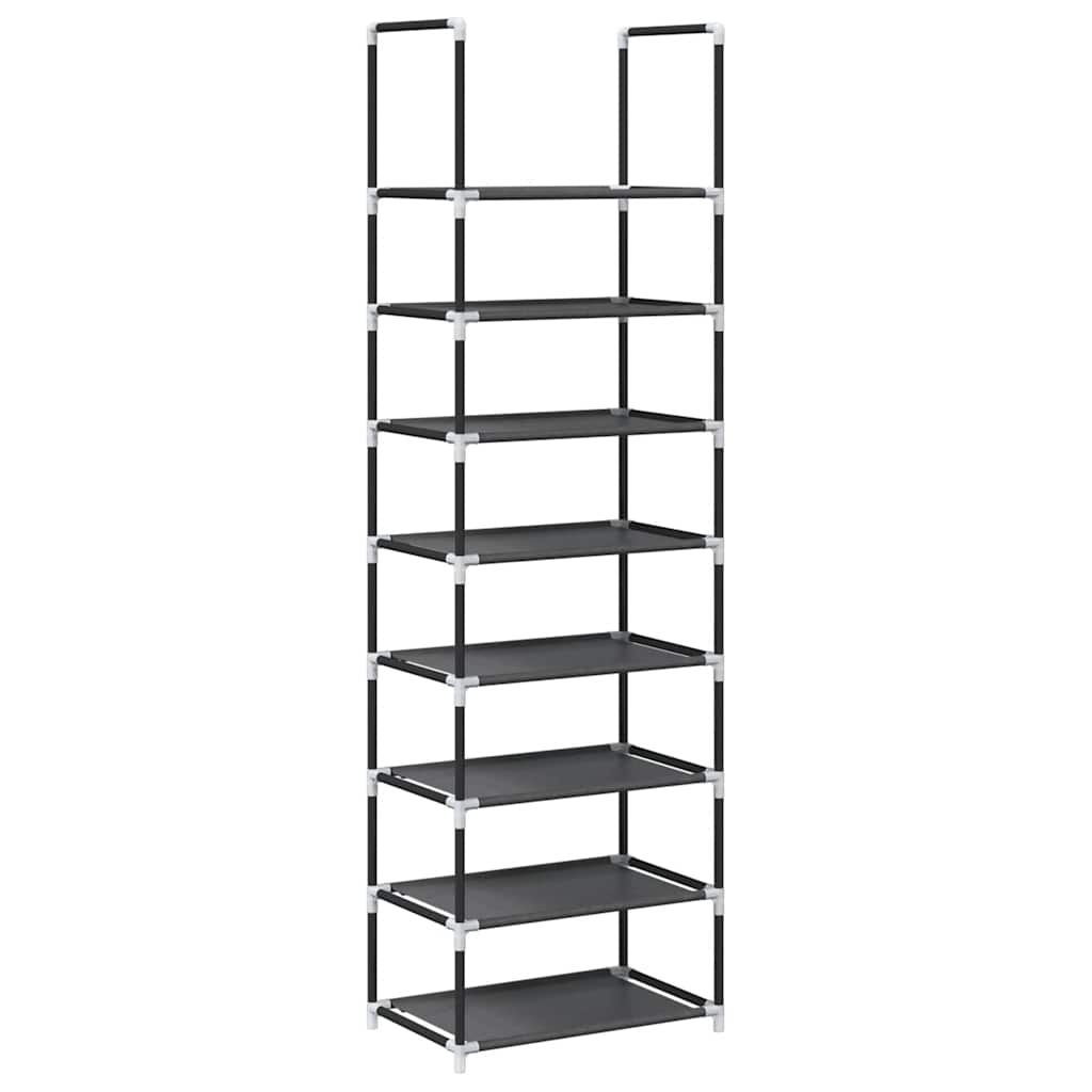 Étagère à chaussures 8 niveaux noire 44x28x145 cm tissu non tissé