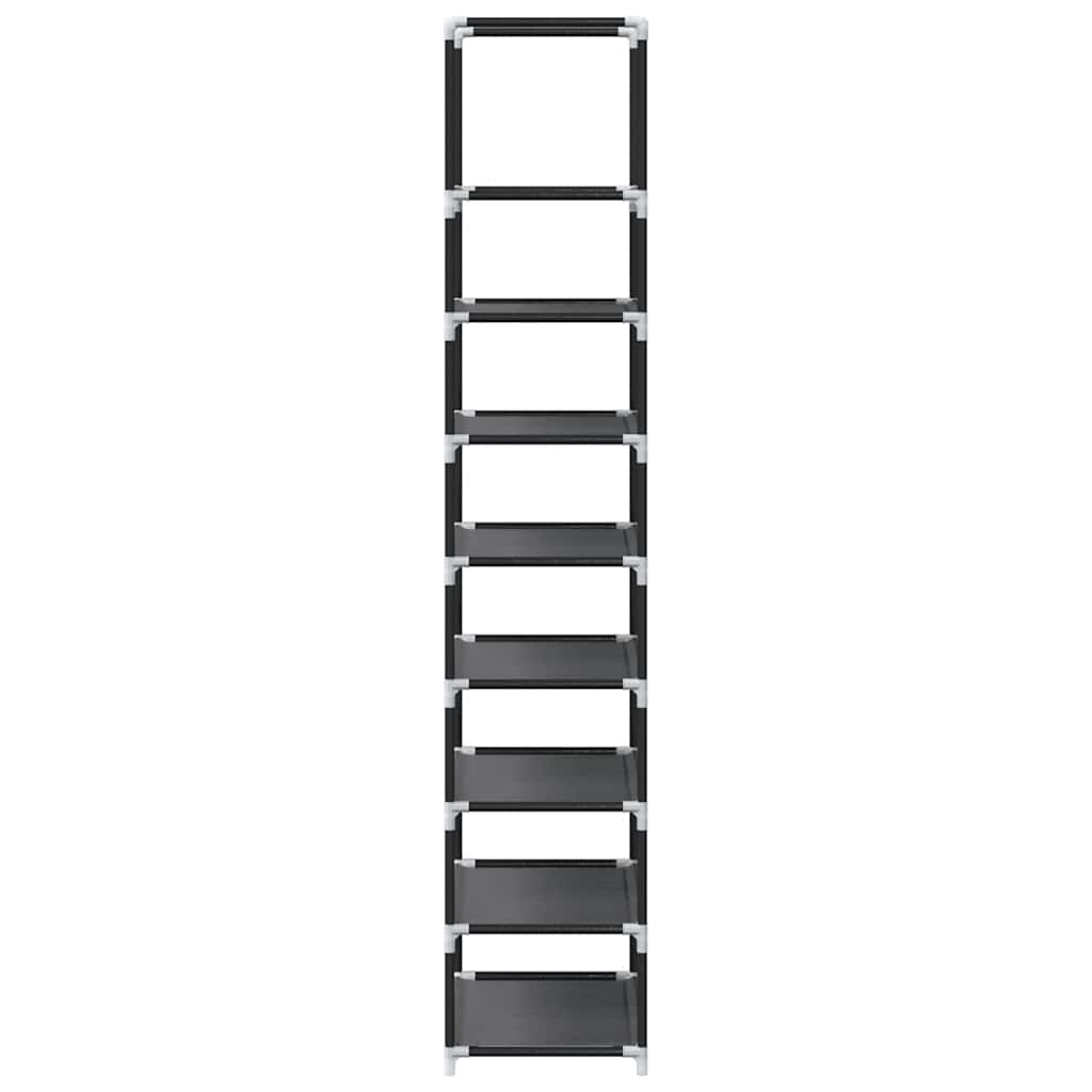 Étagère à chaussures 8 niveaux noire 44x28x145 cm tissu non tissé