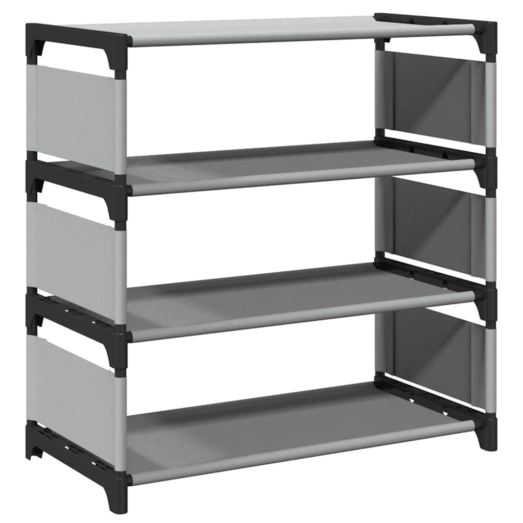 Étagère à chaussures 4 niveaux gris 54x28x55 cm tissu non tissé