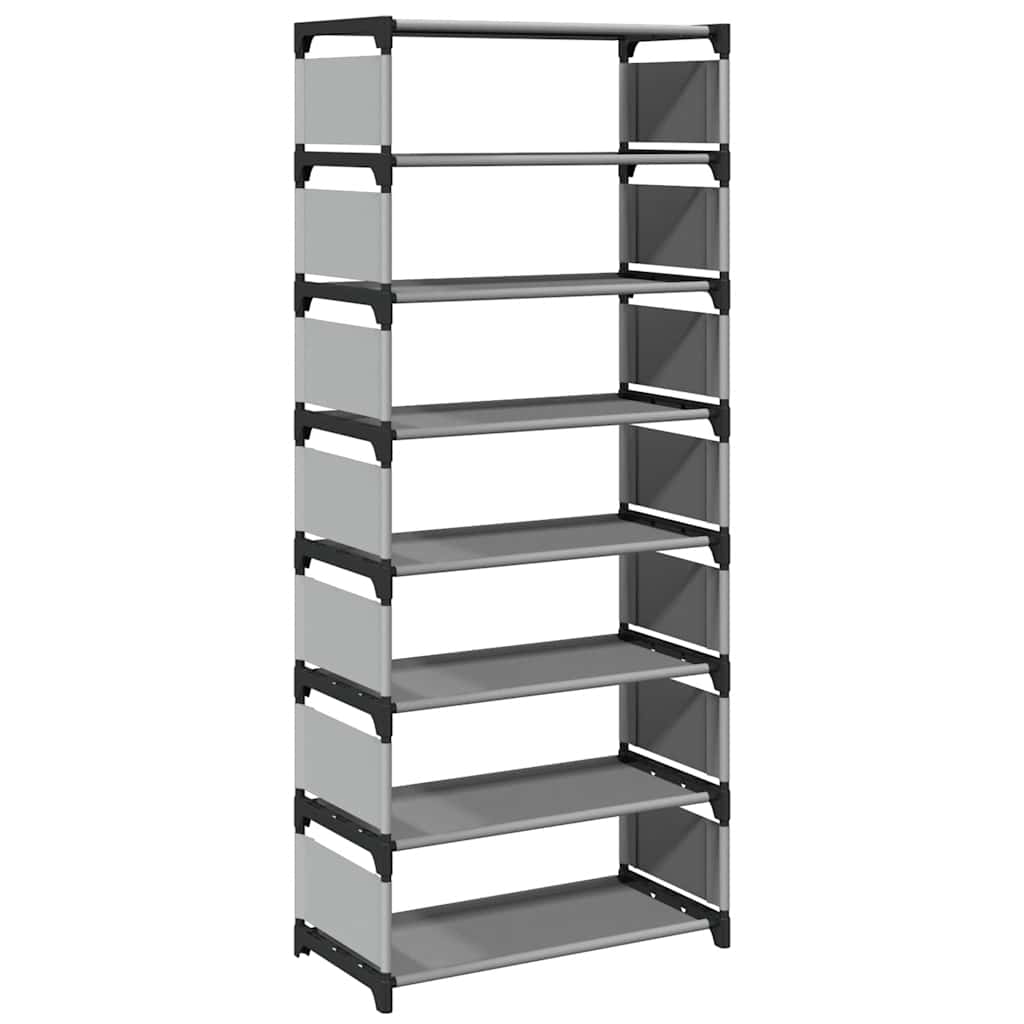 Étagère à chaussures 8 niveaux gris 54x28x124 cm tissu non tissé
