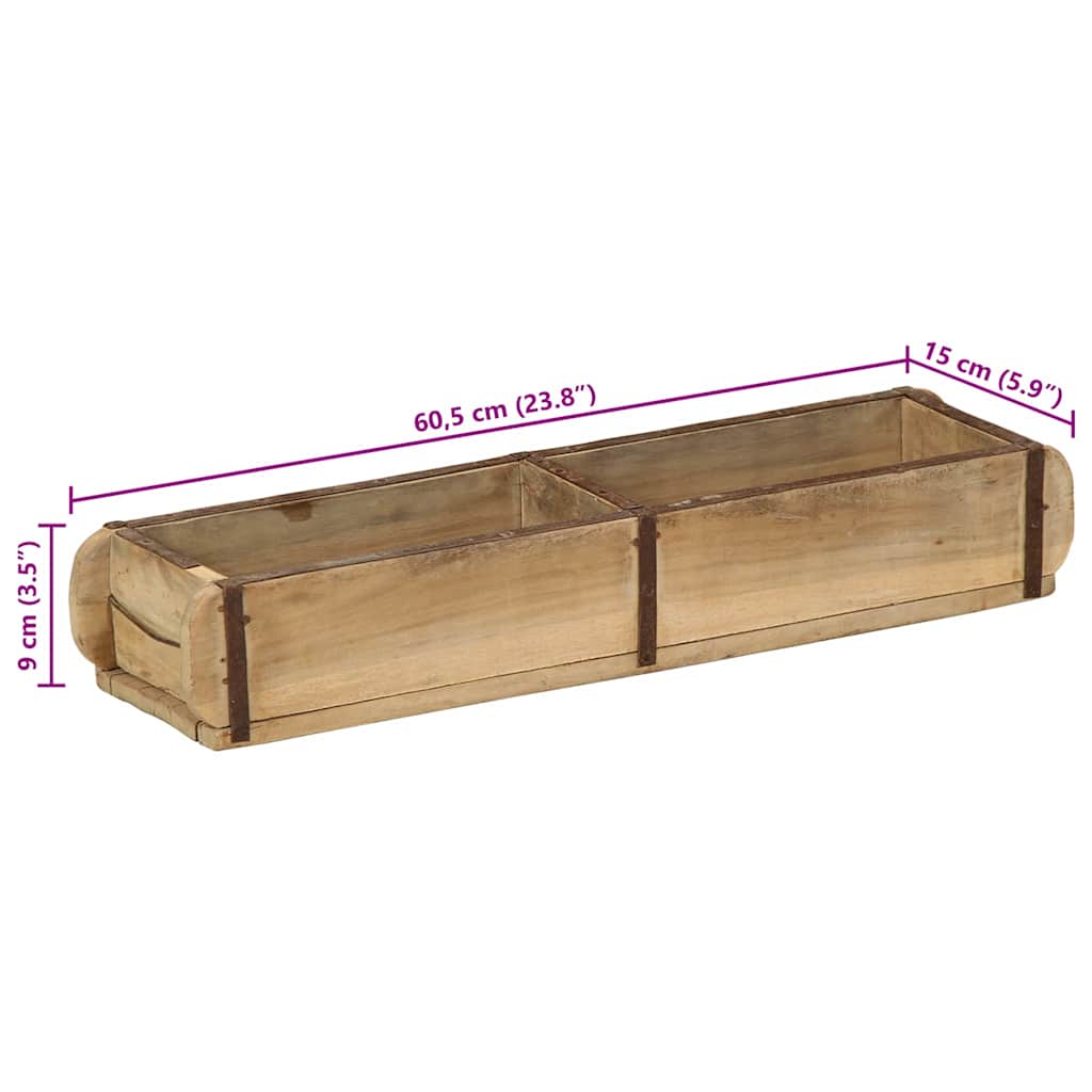 Tablett 4 stk. Braun 57 x 15 x 9 cm Massives upgecyceltes Holz