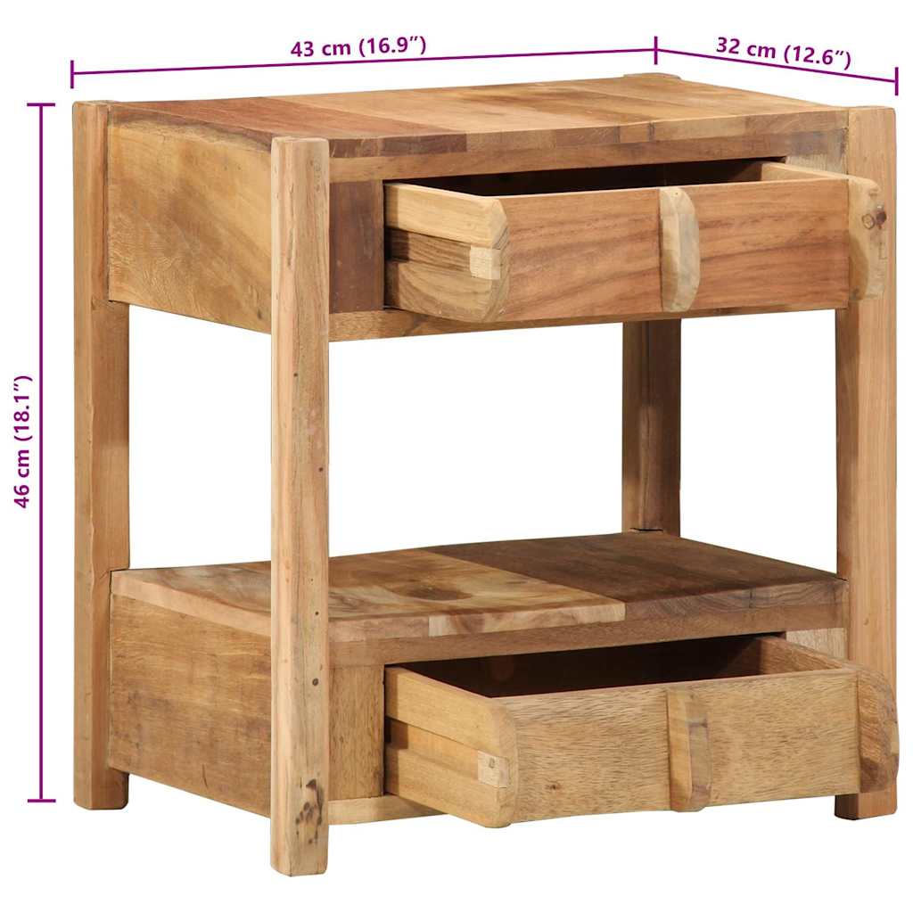 Beistelltisch Braun 43 x 32 x 46 cm Massives upgecyceltes Holz