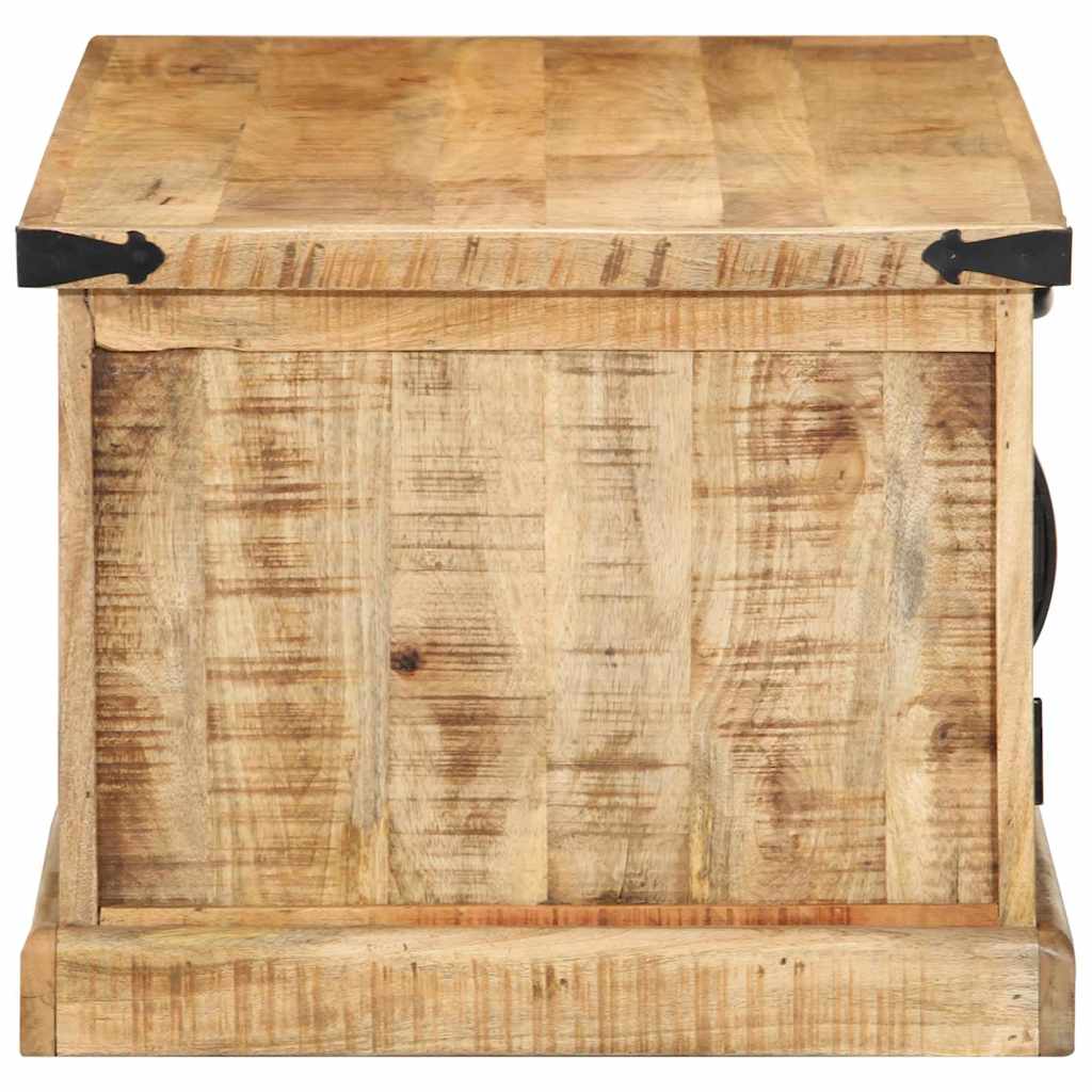 Couchtisch with Drawer Braun 90 x 50 x 40 cm Massivholz Mango