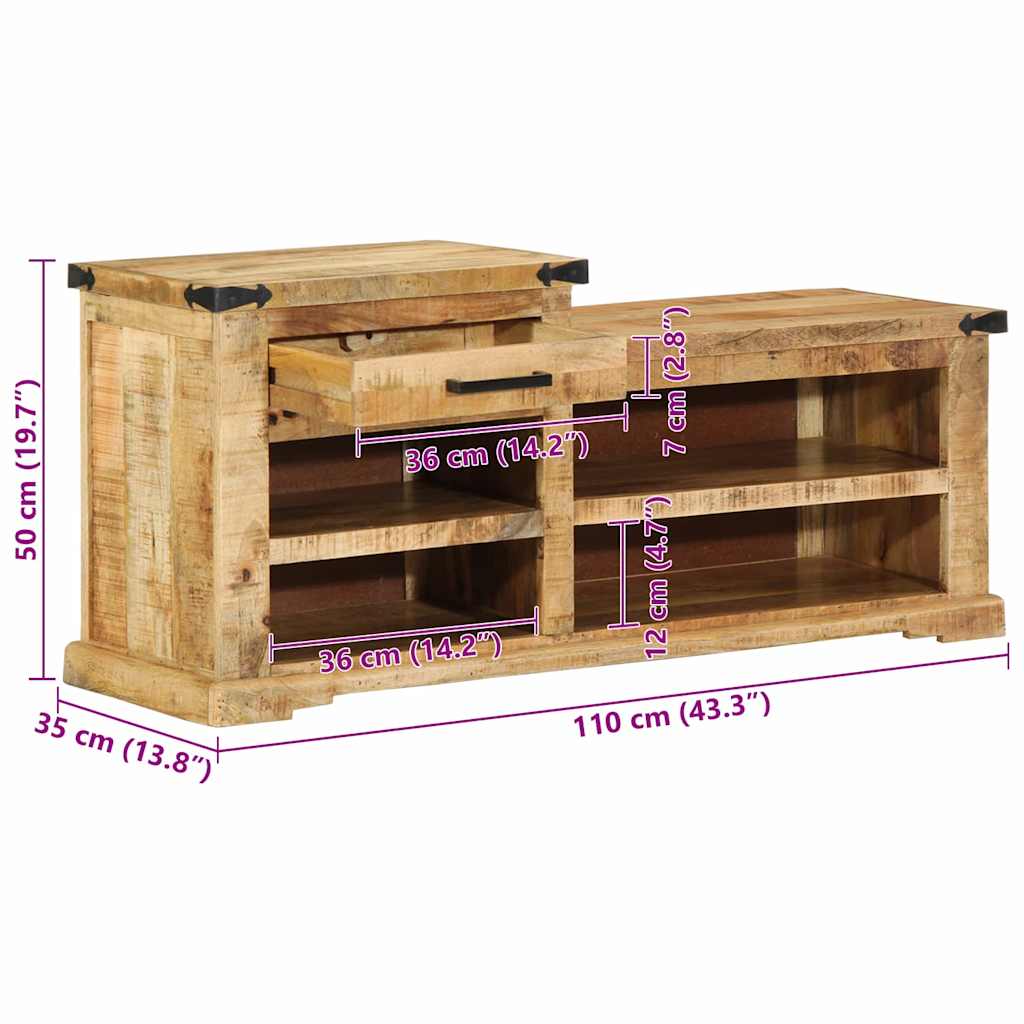 Bank mit Schubladen Braun 110 x 35 x 50 cm Raue Mango