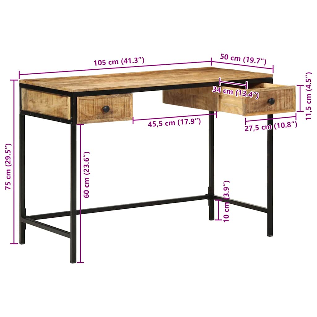 Schreibtisch mit Schubladen mit Speicher Braun 105 x 50 x 75 cm
