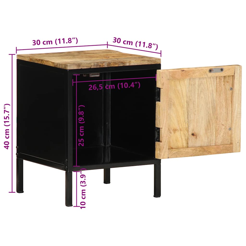 Nachttisch Braun und Schwarz 30 x 30 x 40 cm