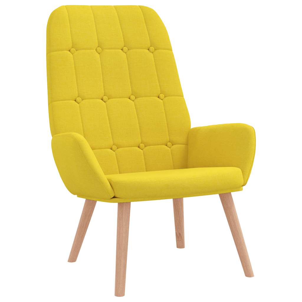 Relaxsessel mit Hocker Hellgelber Stoff