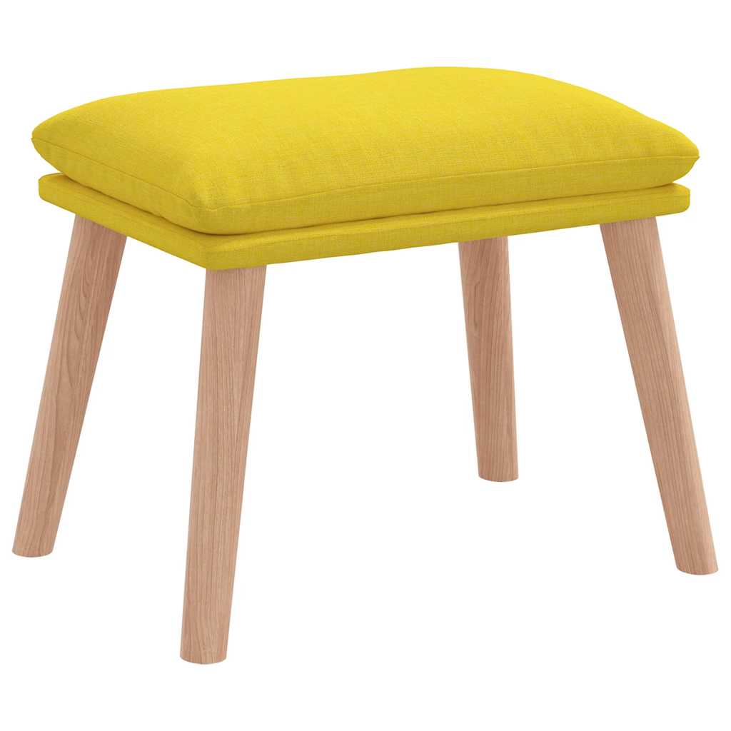 Relaxsessel mit Hocker Hellgelber Stoff