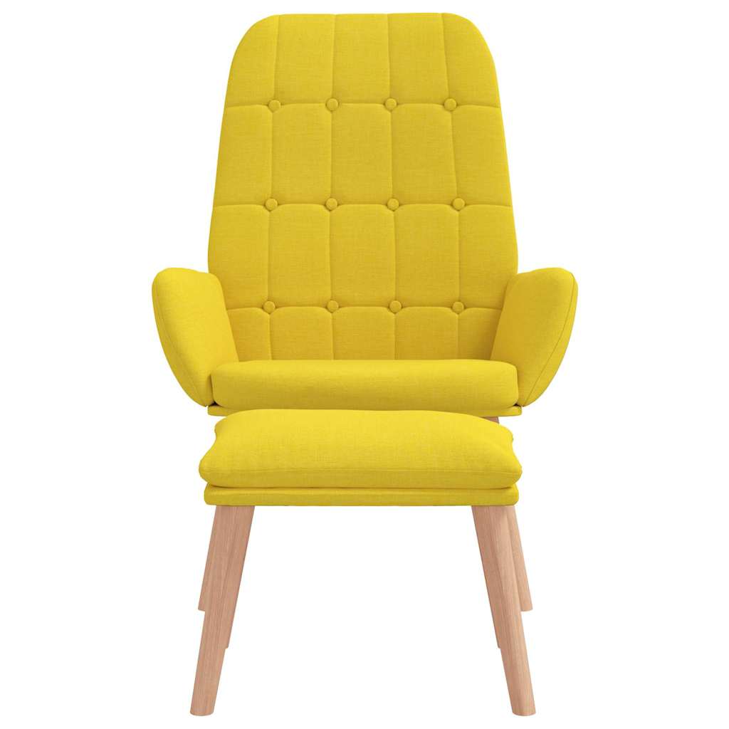 Relaxsessel mit Hocker Hellgelber Stoff