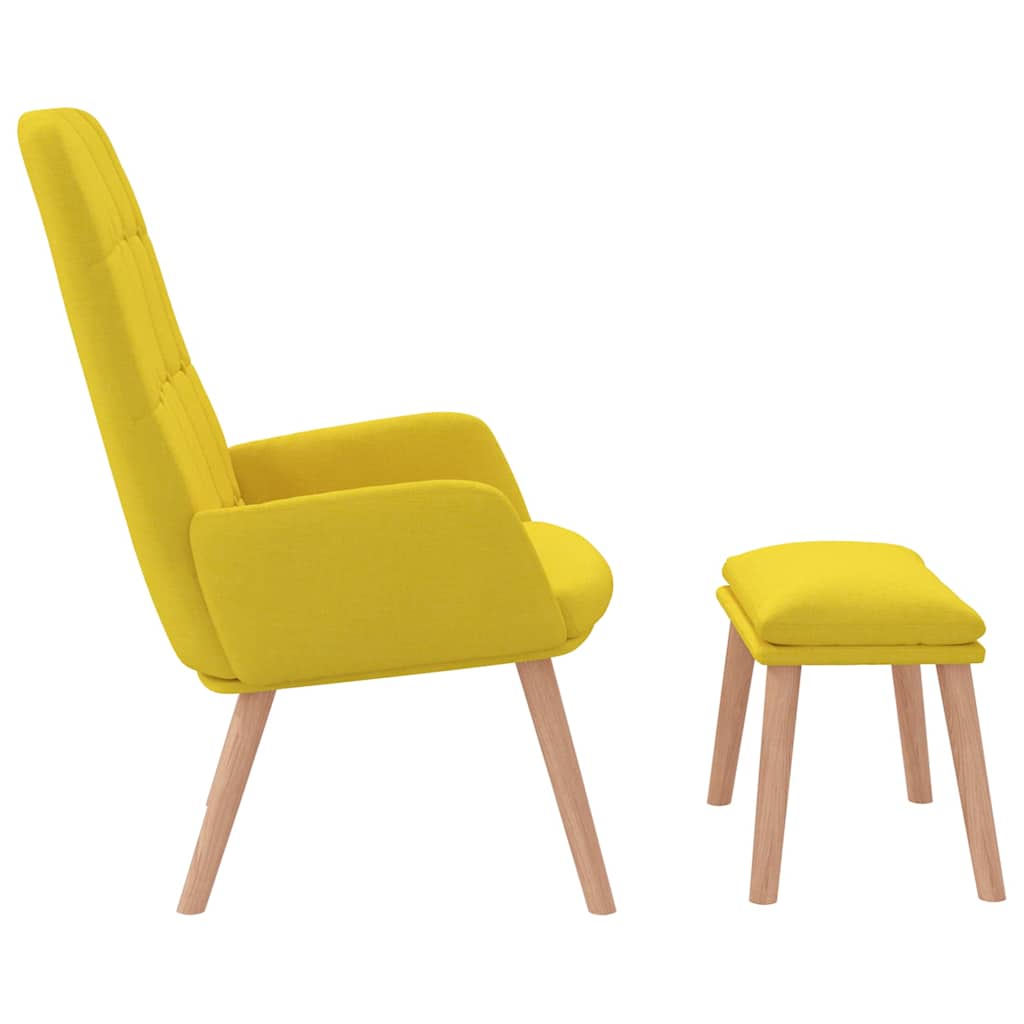 Relaxsessel mit Hocker Hellgelber Stoff