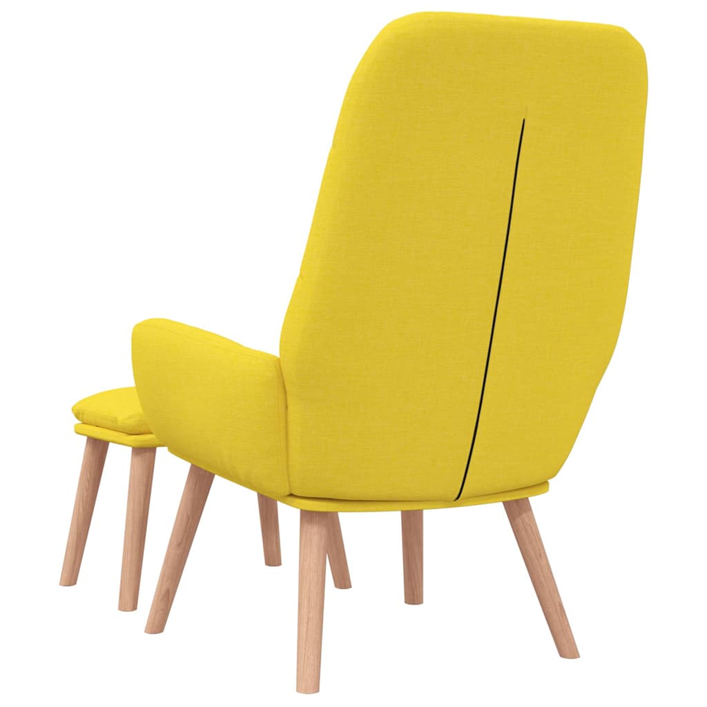 Relaxsessel mit Hocker Hellgelber Stoff