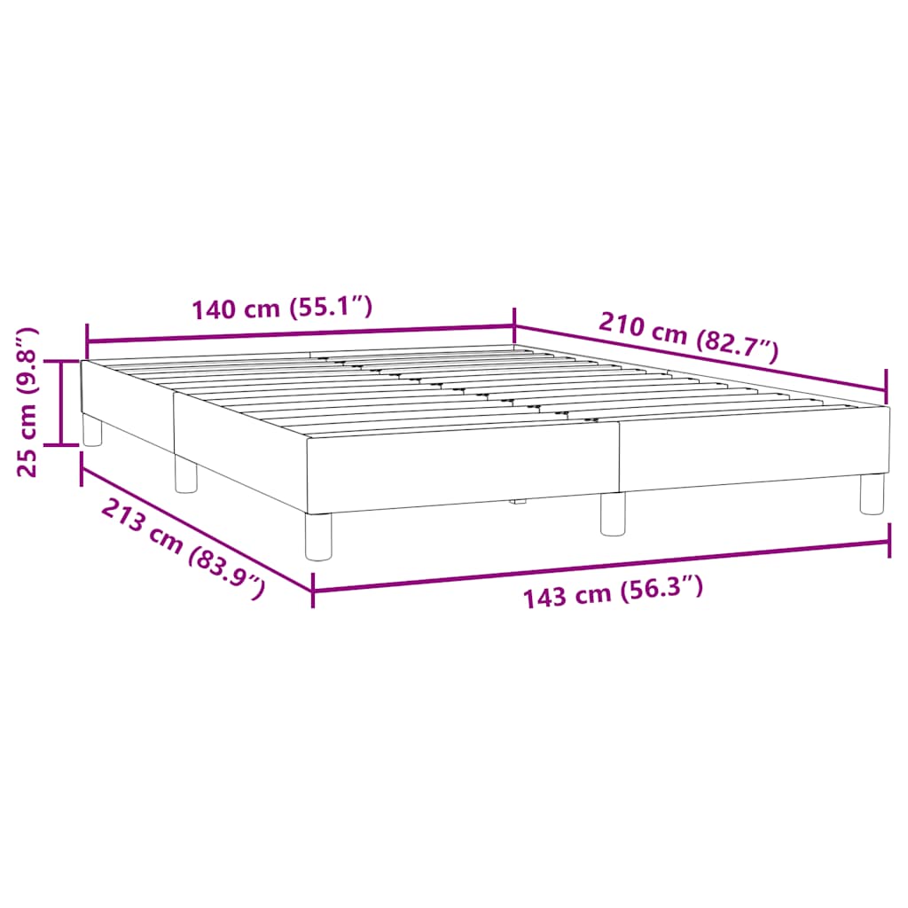 Boxspringbett ohne Matratze Dunkelgrau 140x210 cm Samt