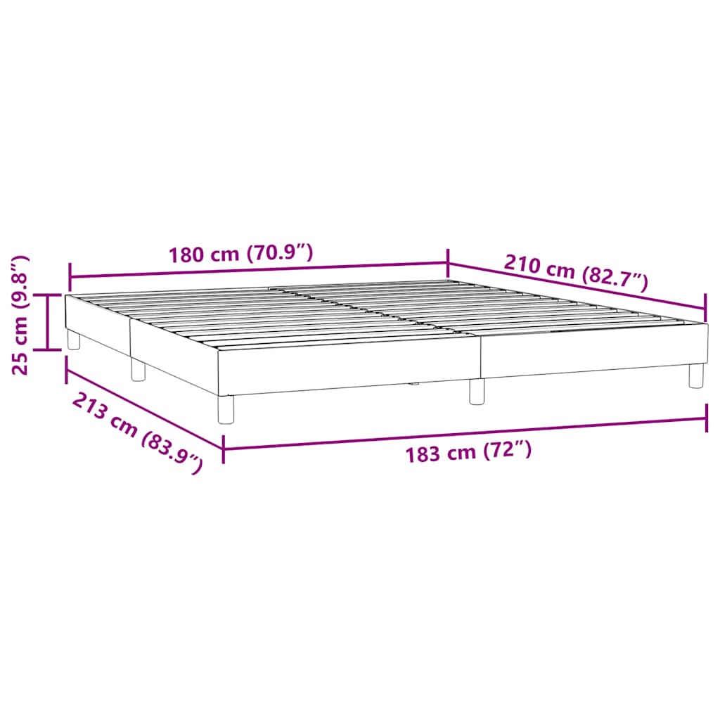 Boxspringbett ohne Matratze Hellgrau 180x210 cm Samt