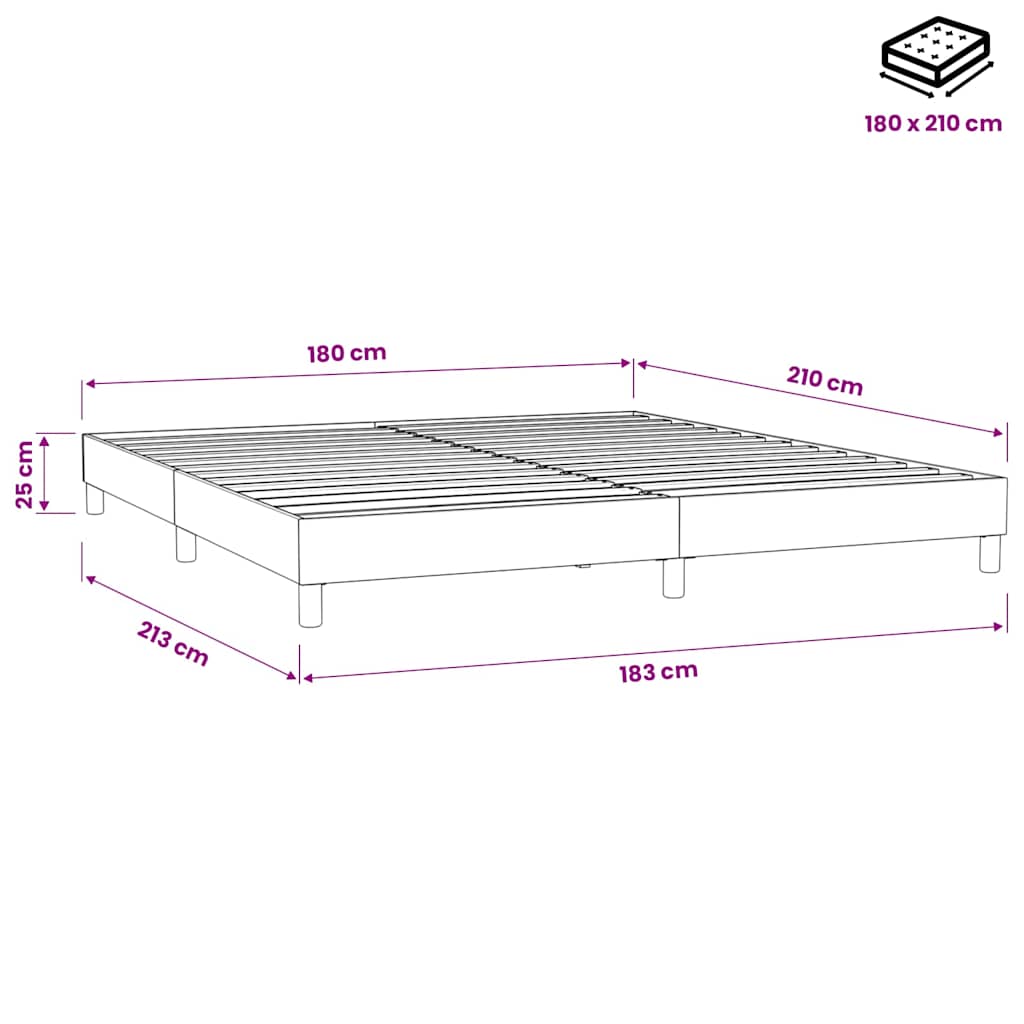 Boxspringbett ohne Matratze Schwarz 180x210 cm Samt
