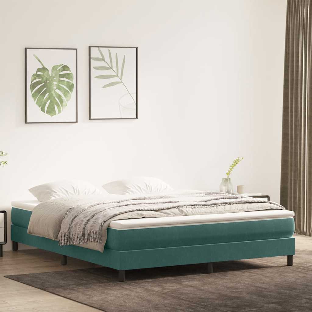 Boxspringbett ohne Matratze Dunkelgrün 180x210 cm Samt
