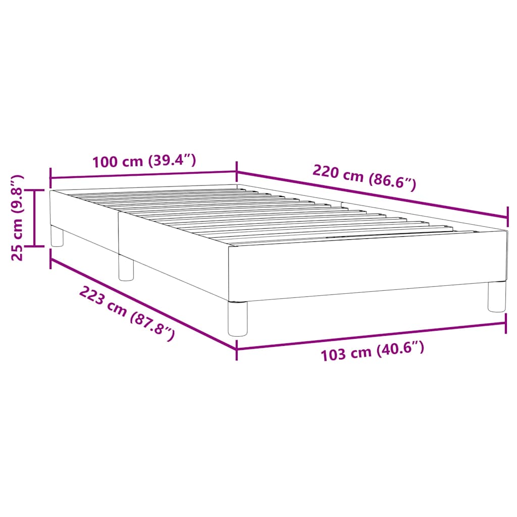 Boxspringbett ohne Matratze Schwarz 100x220 cm Samt