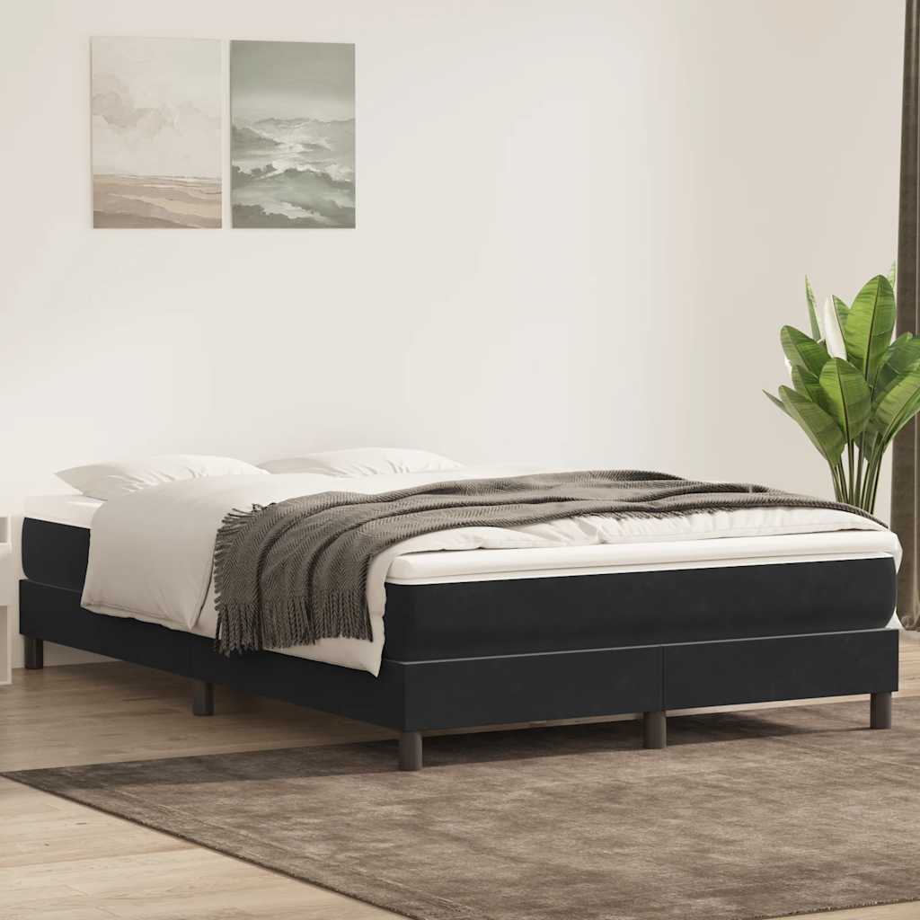 Boxspringbett ohne Matratze Schwarz 140x220 cm Samt