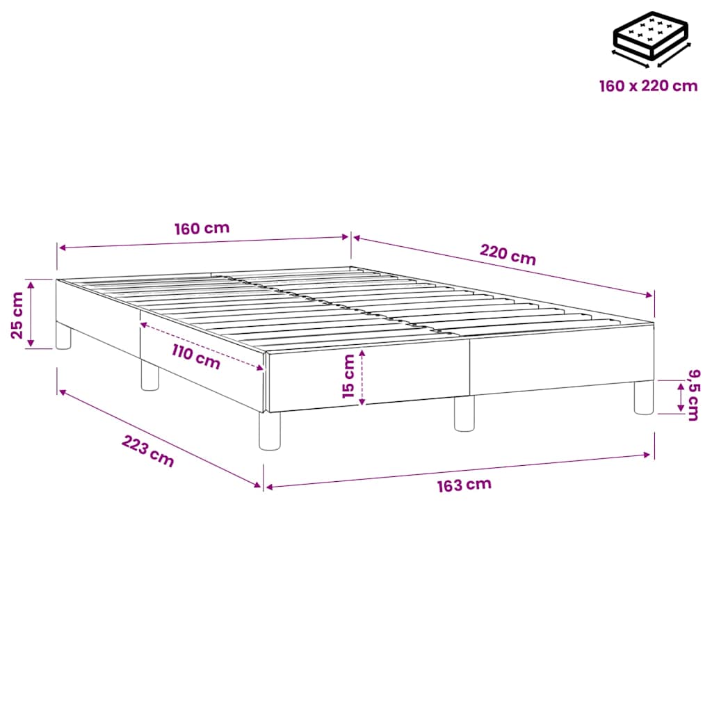 Boxspringbett ohne Matratze Rosa 160x220 cm Samt