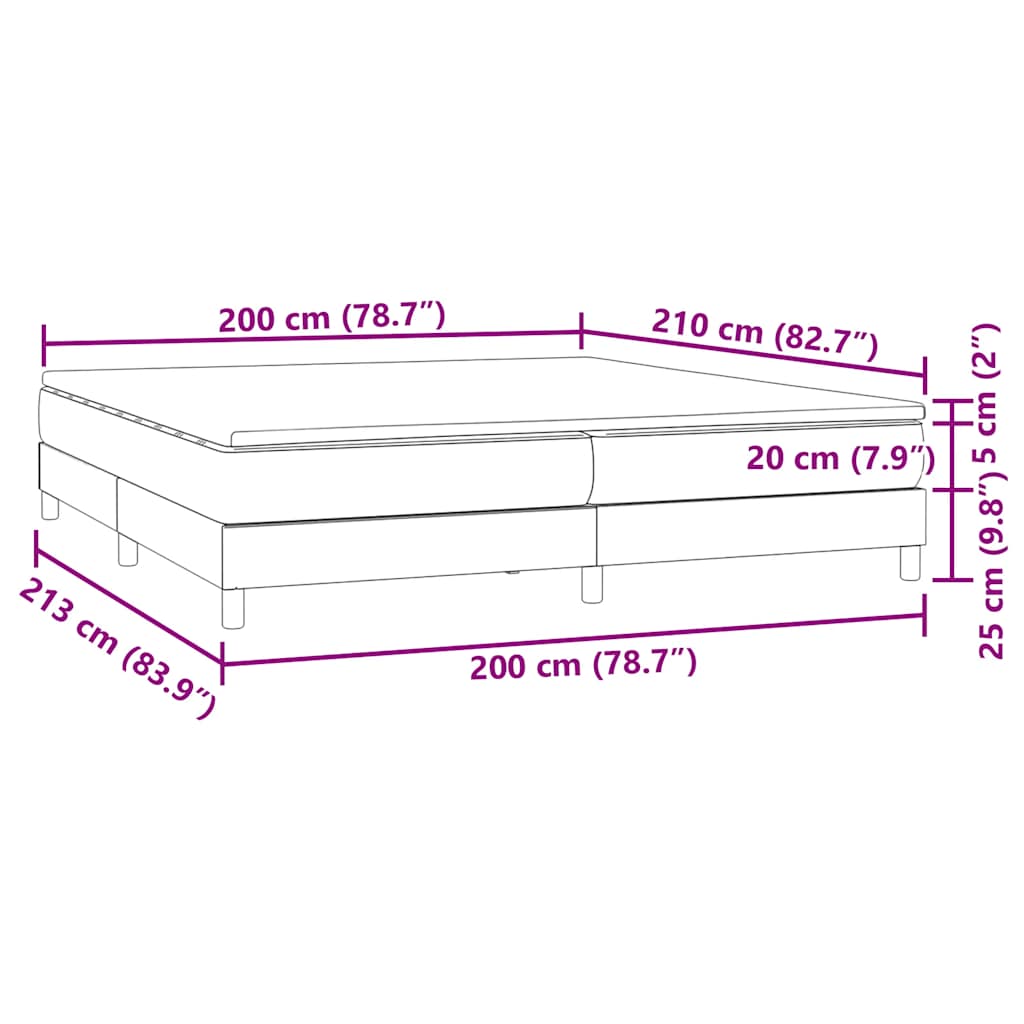Boxspringbett mit Matratze Schwarz 200x210 cm Samt