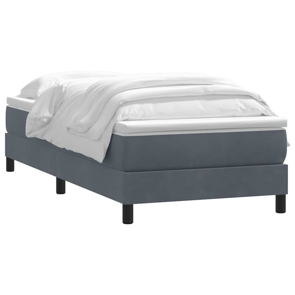 Boxspringbett mit Matratze Dunkelgrau 100x220 cm Samt