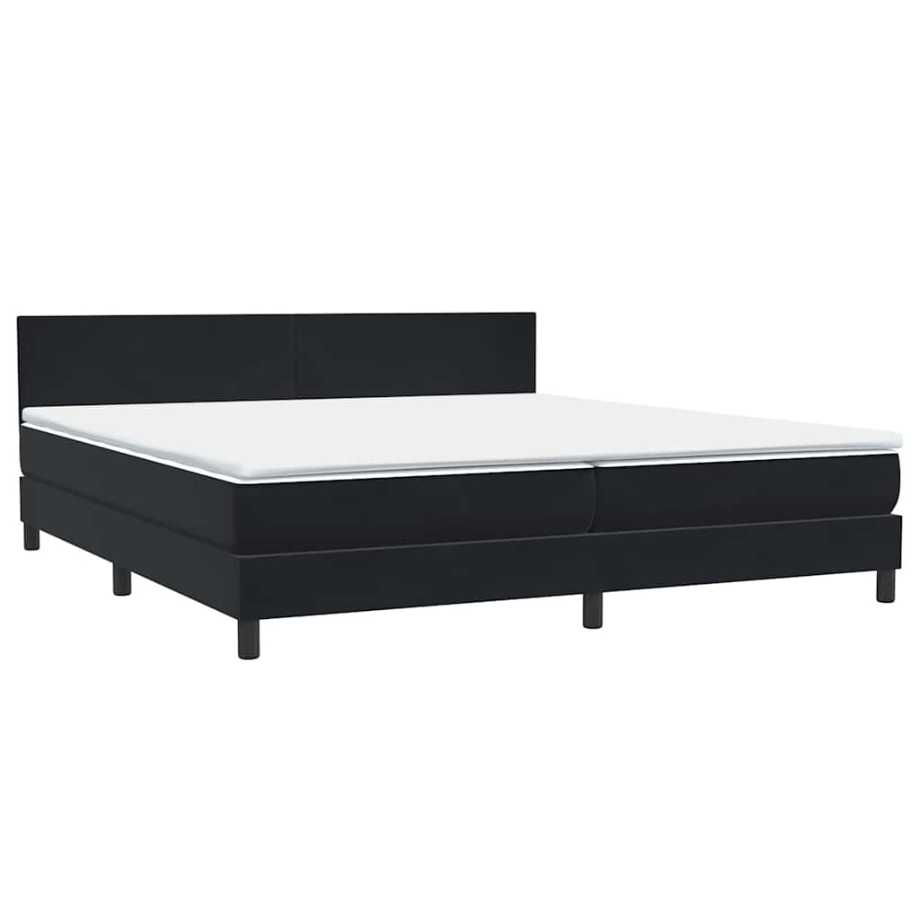 Boxspringbett mit Matratze Schwarz 200x210 cm Samt