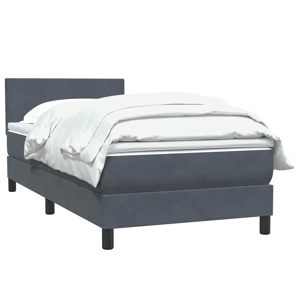 Boxspringbett mit Matratze Dunkelgrau 100x220 cm Samt