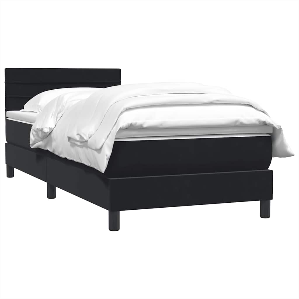 Boxspringbett mit Matratze Schwarz 80x210 cm Samt