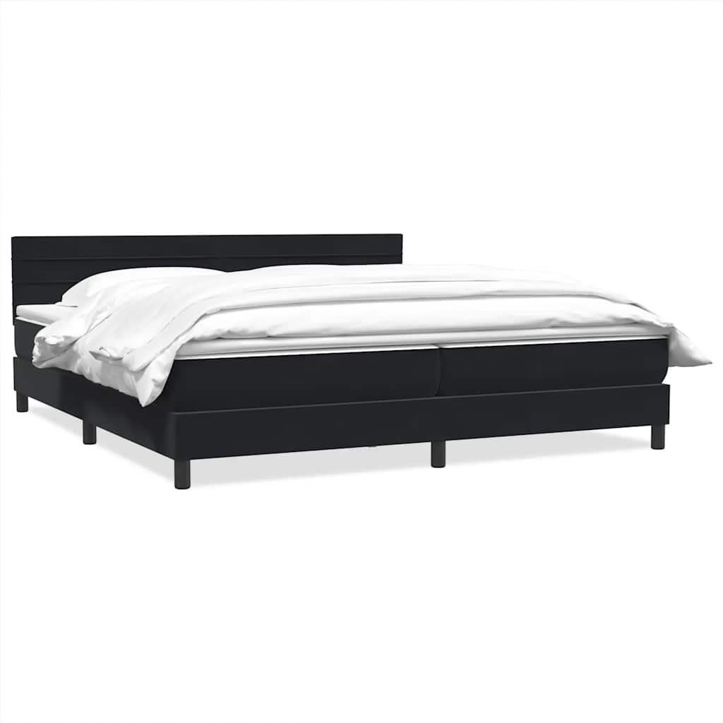 Boxspringbett mit Matratze Schwarz 200x210 cm Samt