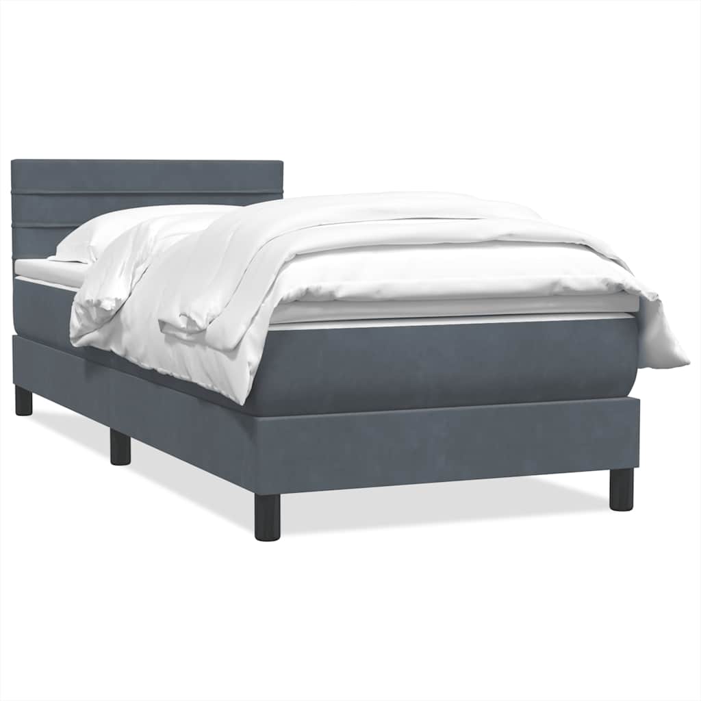 Boxspringbett mit Matratze Dunkelgrau 100x220 cm Samt