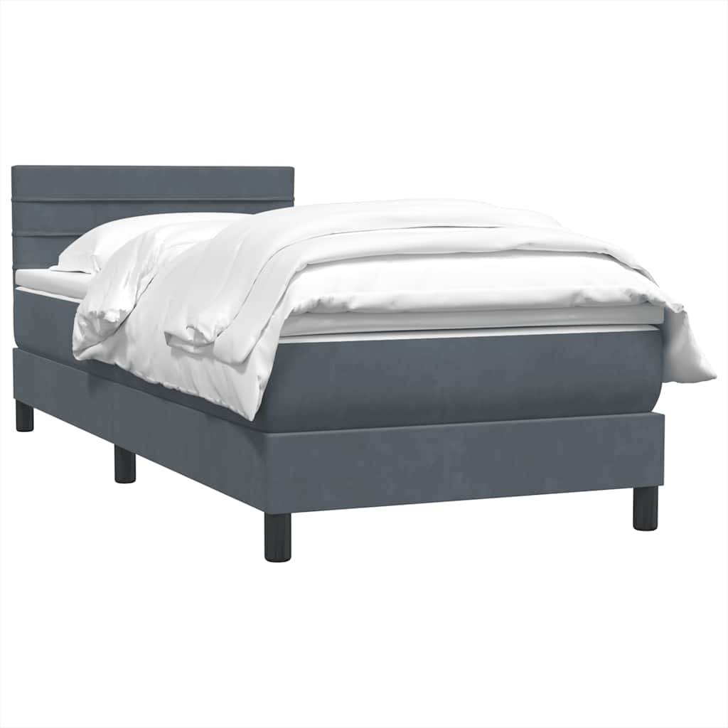 Boxspringbett mit Matratze Dunkelgrau 100x220 cm Samt