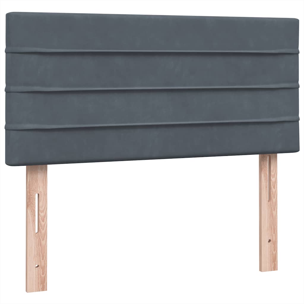Boxspringbett mit Matratze Dunkelgrau 100x220 cm Samt