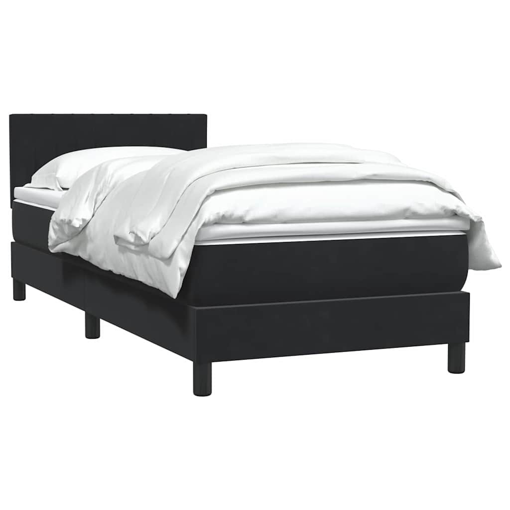 Boxspringbett mit Matratze Schwarz 80x220 cm Samt