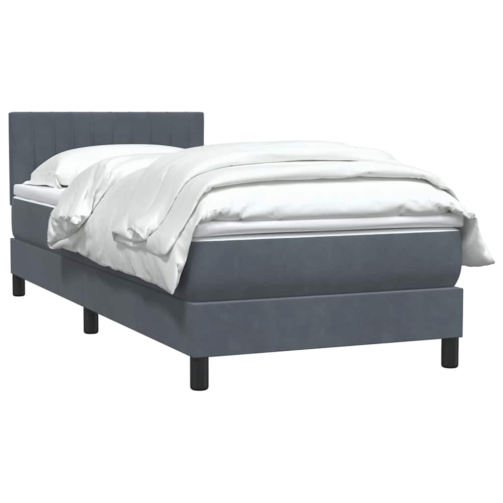 Boxspringbett mit Matratze Dunkelgrau 100x220 cm Samt