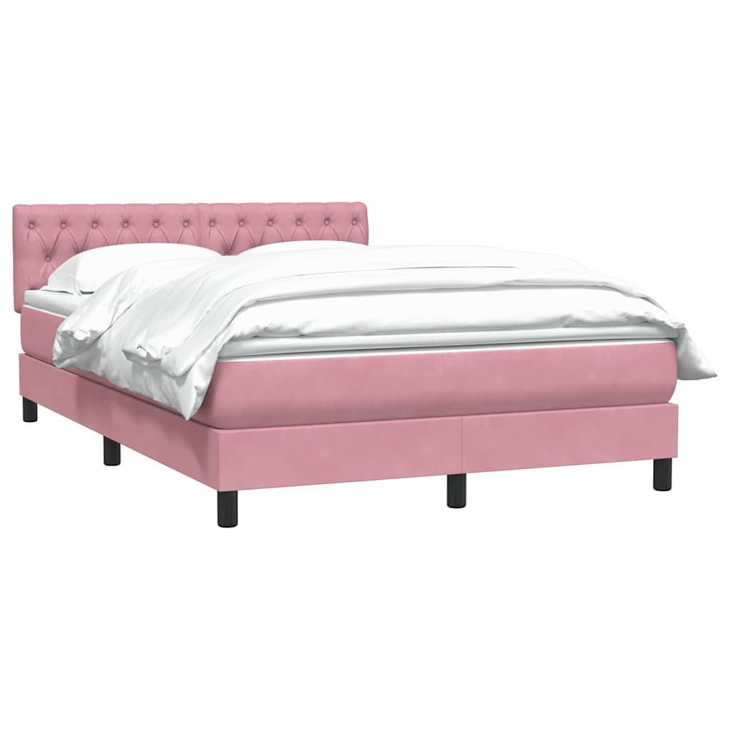 Boxspringbett mit Matratze Rosa 140x210 cm Samt