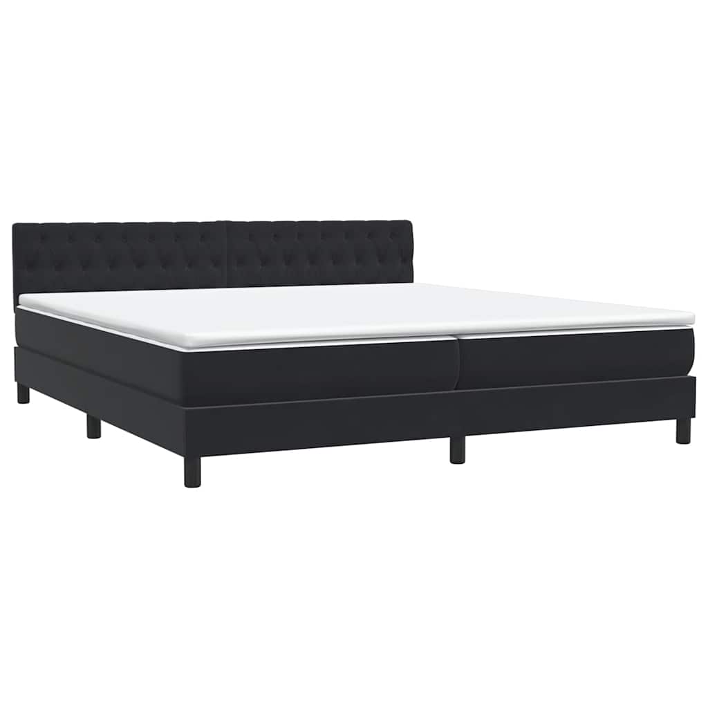 Boxspringbett mit Matratze Schwarz 200x210 cm Samt