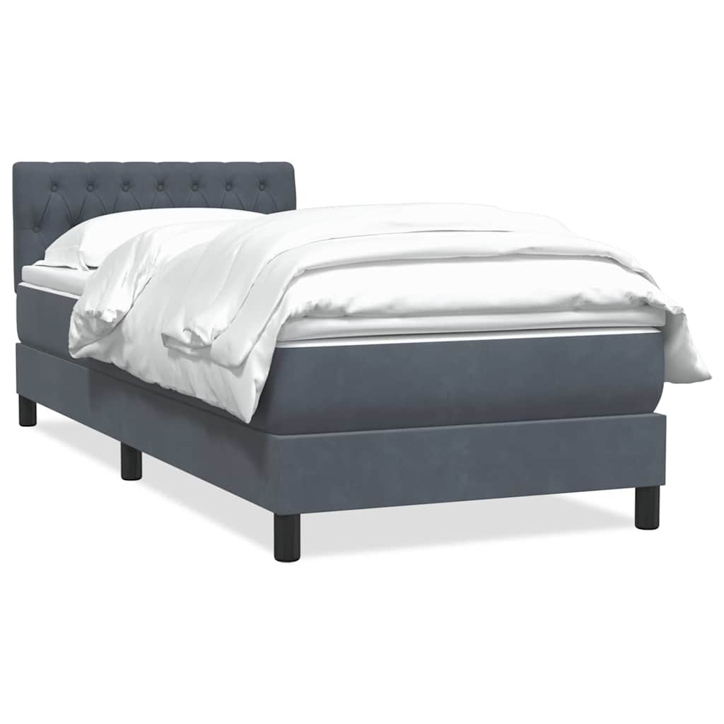 Boxspringbett mit Matratze Dunkelgrau 100x220 cm Samt