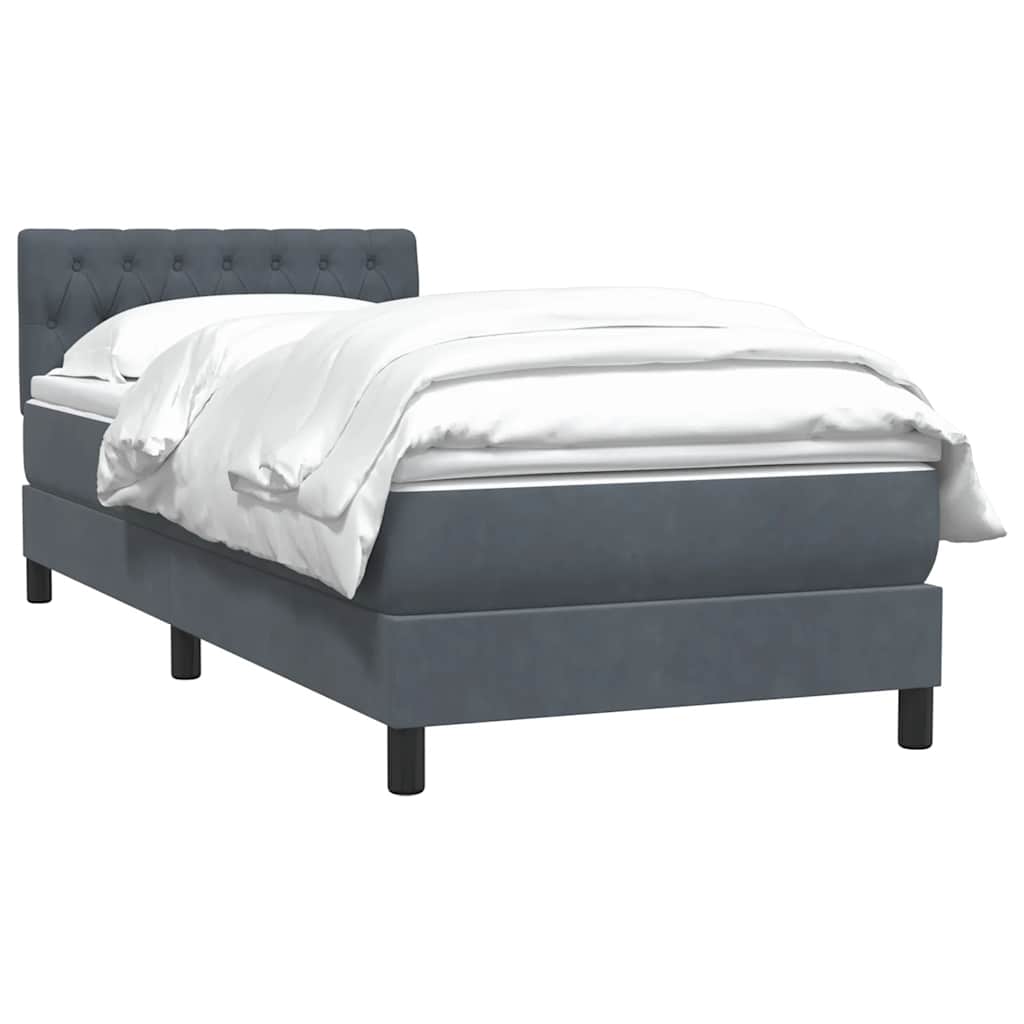 Boxspringbett mit Matratze Dunkelgrau 100x220 cm Samt