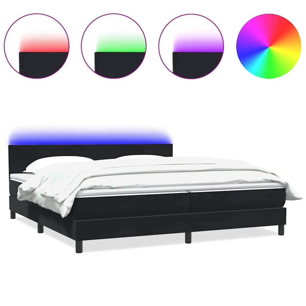 Boxspringbett mit Matratze Schwarz 200x210 cm Samt